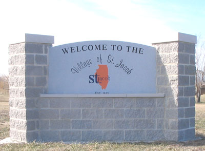 Village of St. Jacob IL Welcome Sign